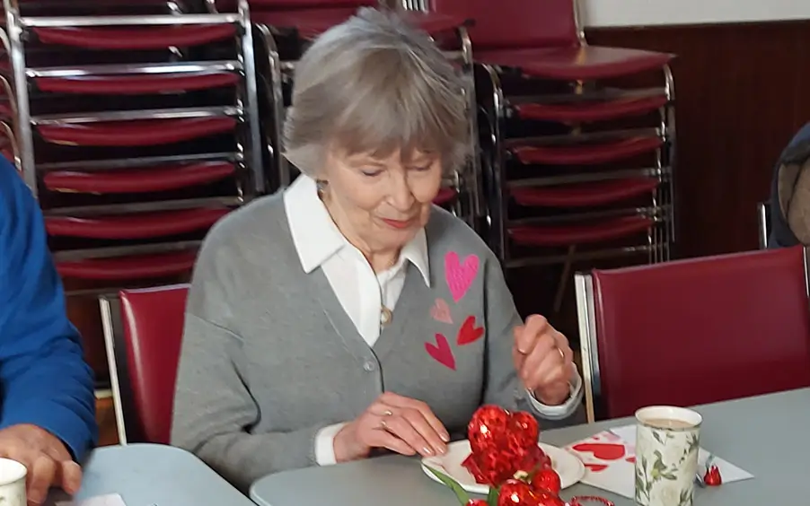Woman celebrating Valentines Day