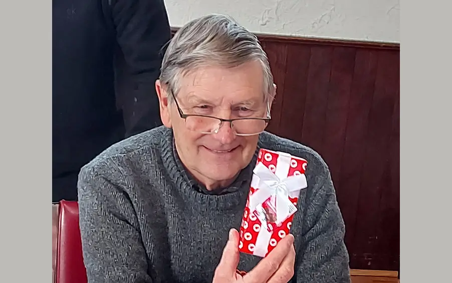 Man celebrating Valentines Day