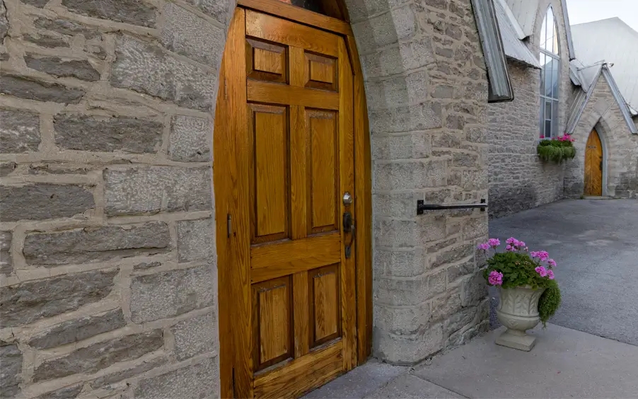 Entrance door to the Anglican Church in Stirling, ON