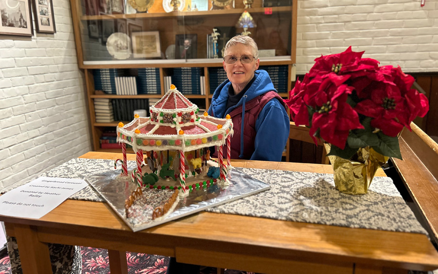 Two people that came to the Anglican Church to learn more about of the history