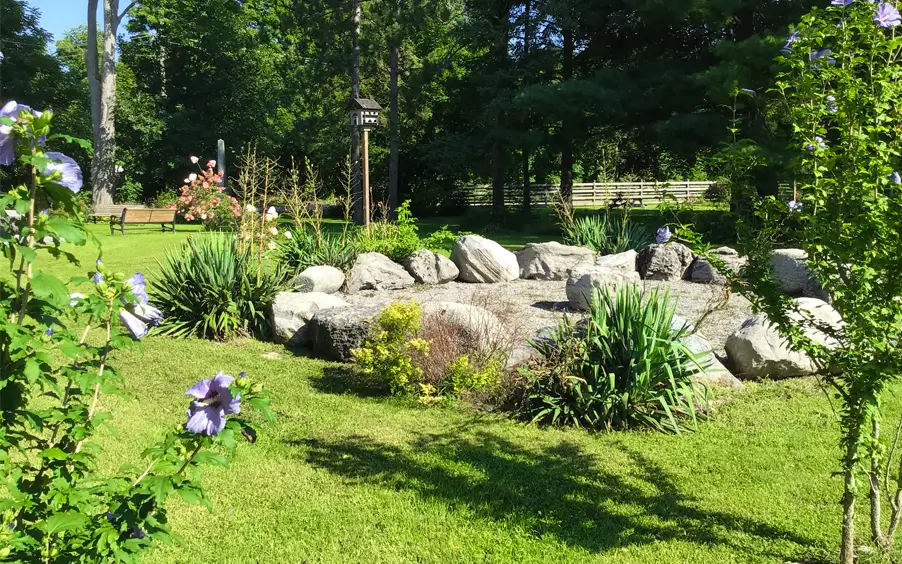 Stone park at the Garden of Remembrance in Stirling, ON