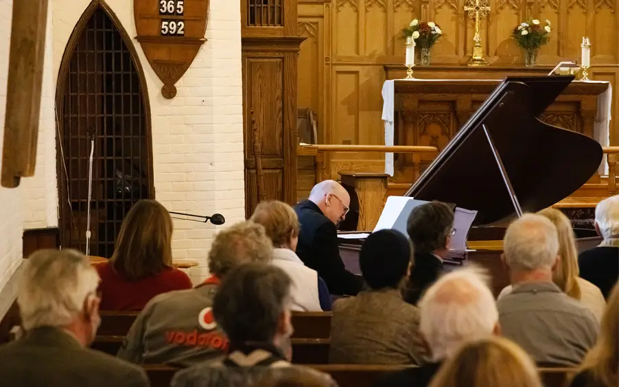 Pianist John Sherwood playing at StirlingFest in the Anglican Church