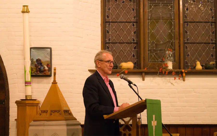 Eric Friesen as a host for a StirlingFest concert