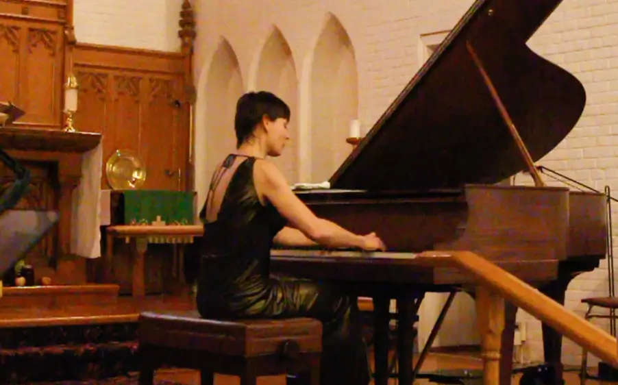 Pianist Victoria Kogan playing at StirlingFest in the Anglican Church